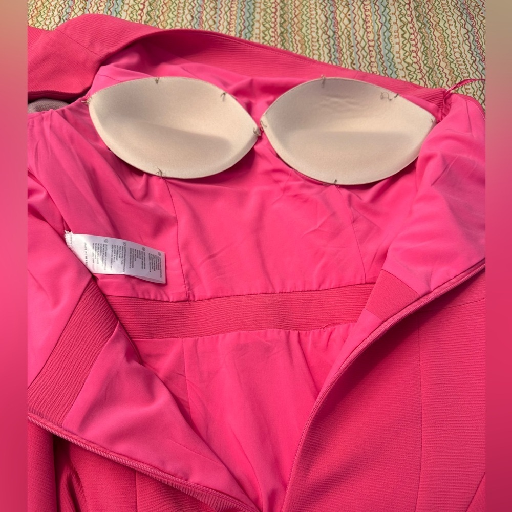 Forever Unique Hot Pink One Shoulder Ruffle Mini Dress Statement Party size 2 - Picture 7 of 12